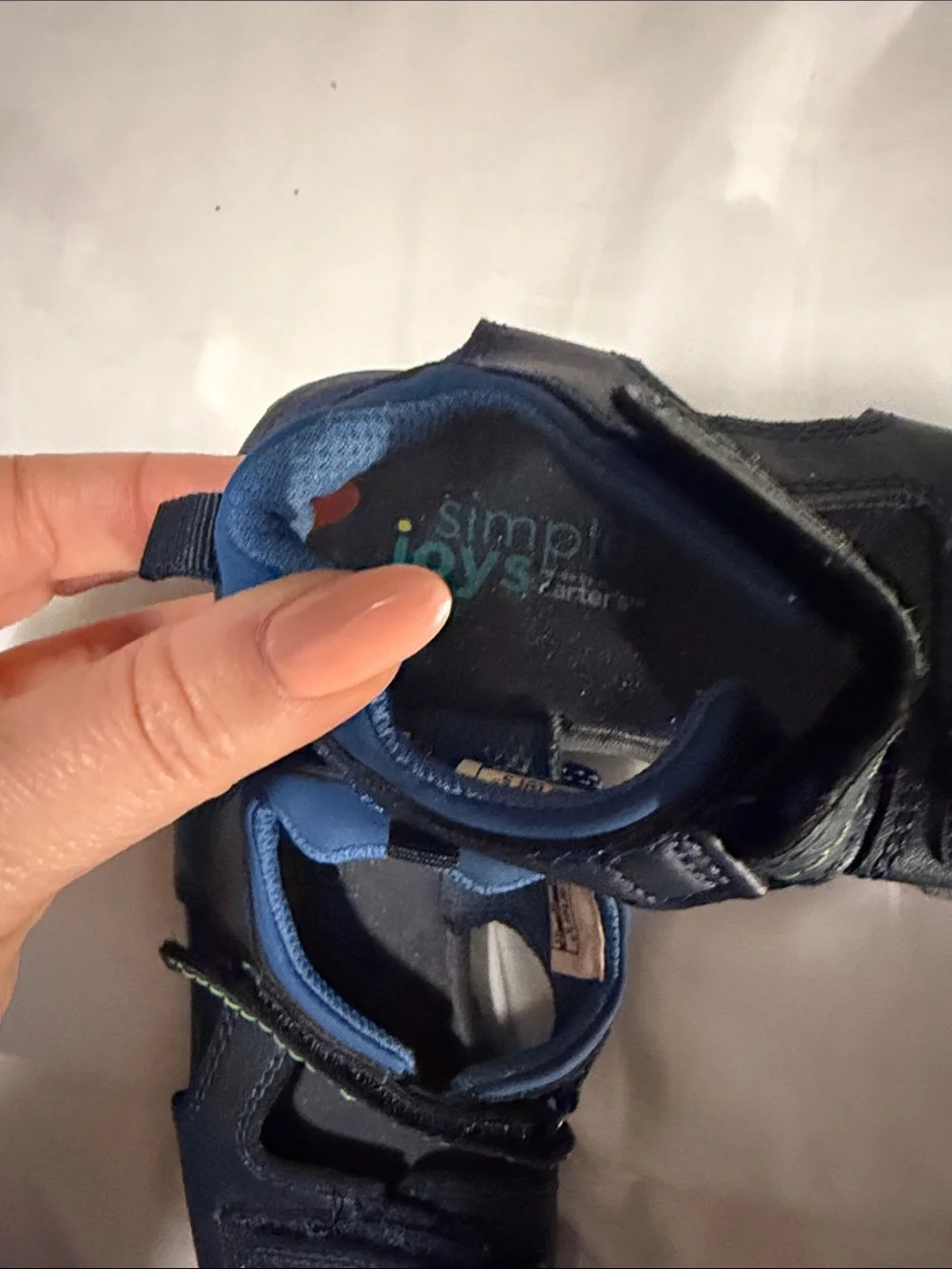 Carters Kids Navy Blue Adjustable Sandals - 8